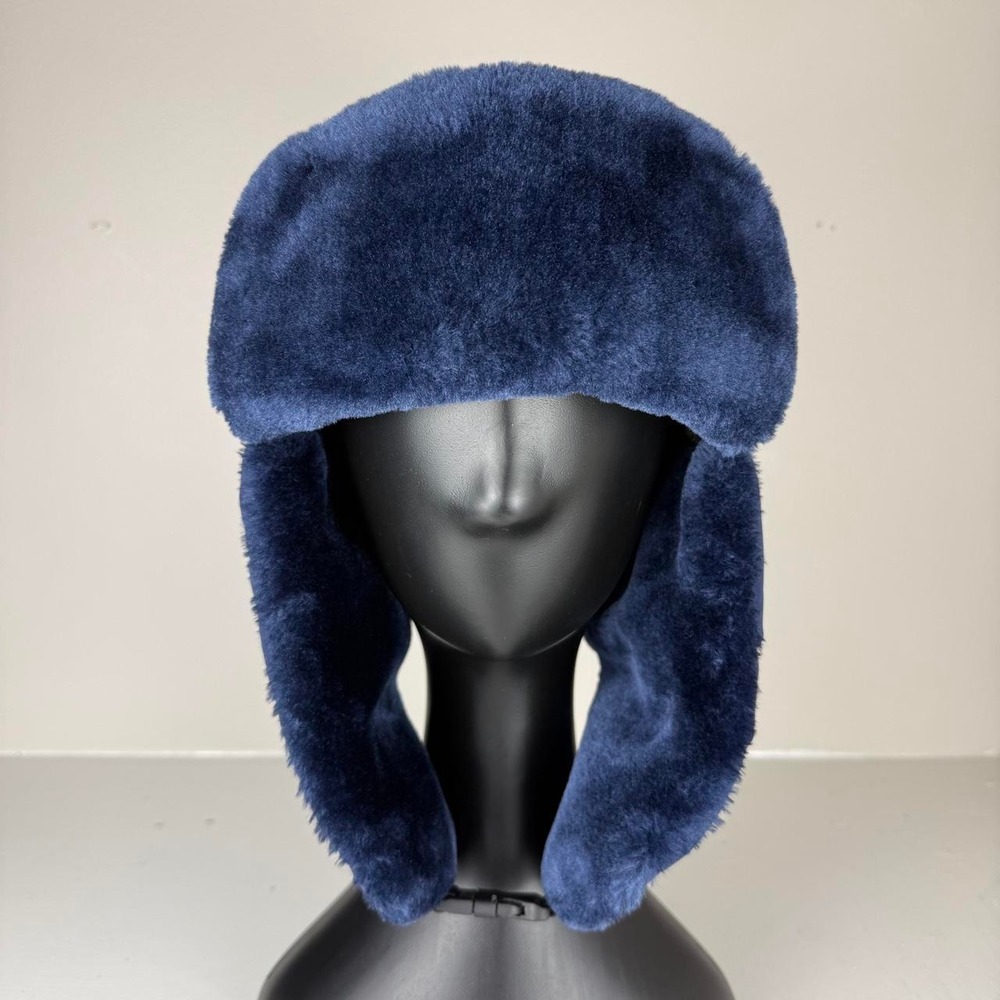 Tennessee Titans Pinnacle Sponsor Faux Fur Trapper Hat Navy Blue Aviator Bomber